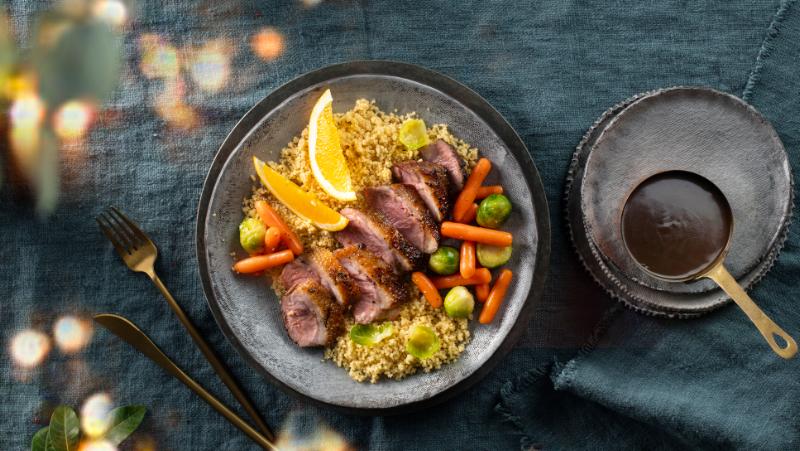 Duck fillet with flavoured couscous